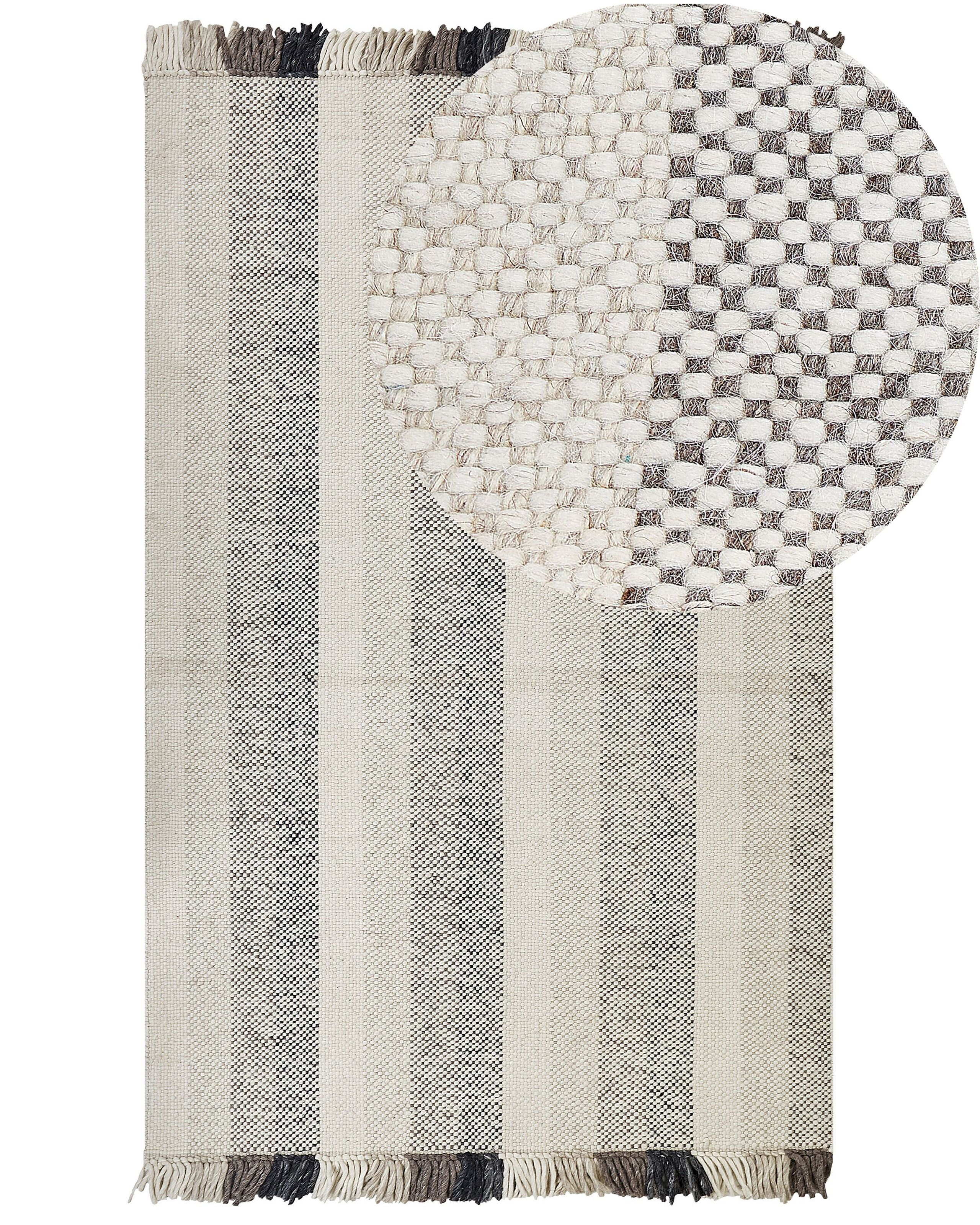 Dywan wełniany 160x230 cm złamana biel