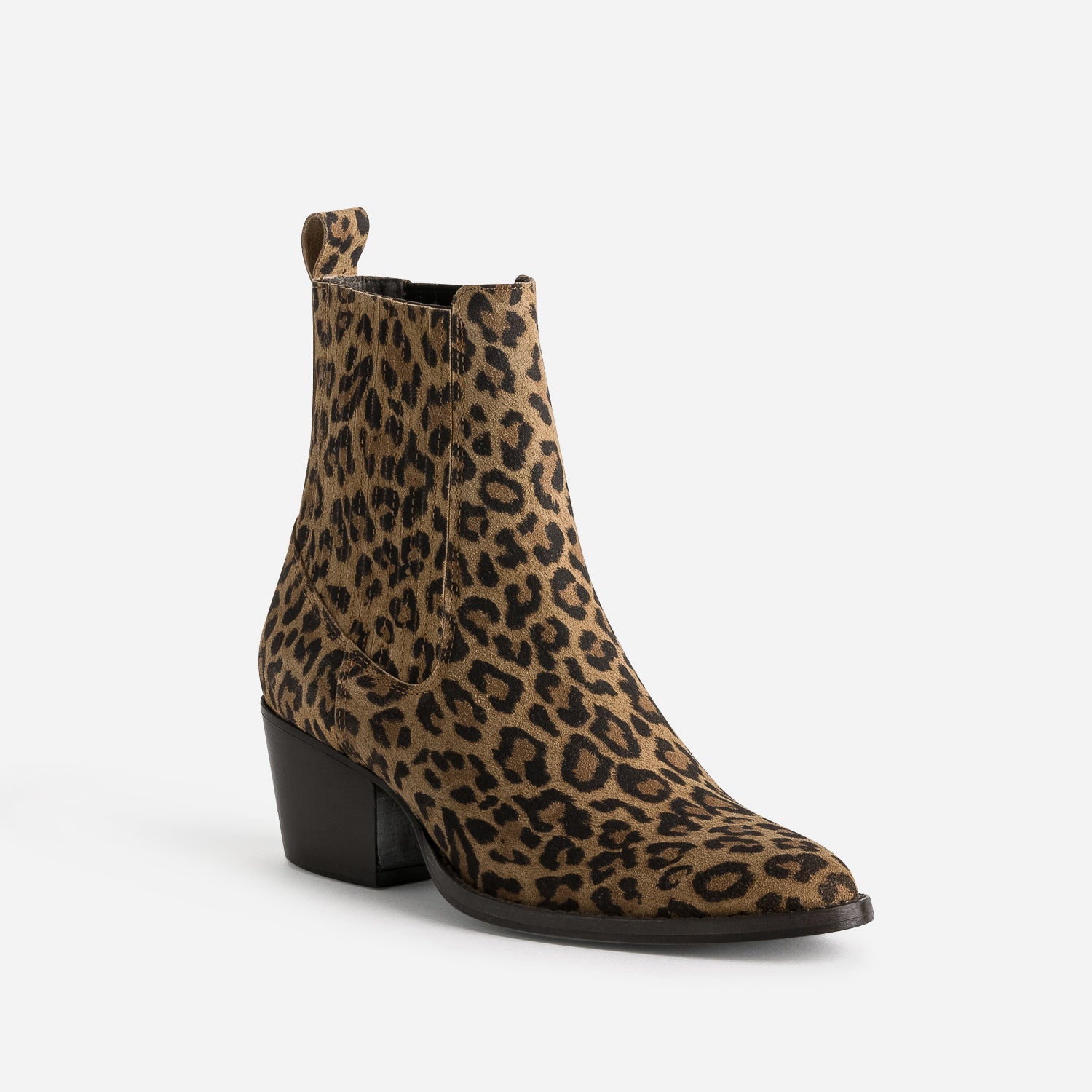 Chelsea boots TEXTO beige cuir imprimé effet léopard