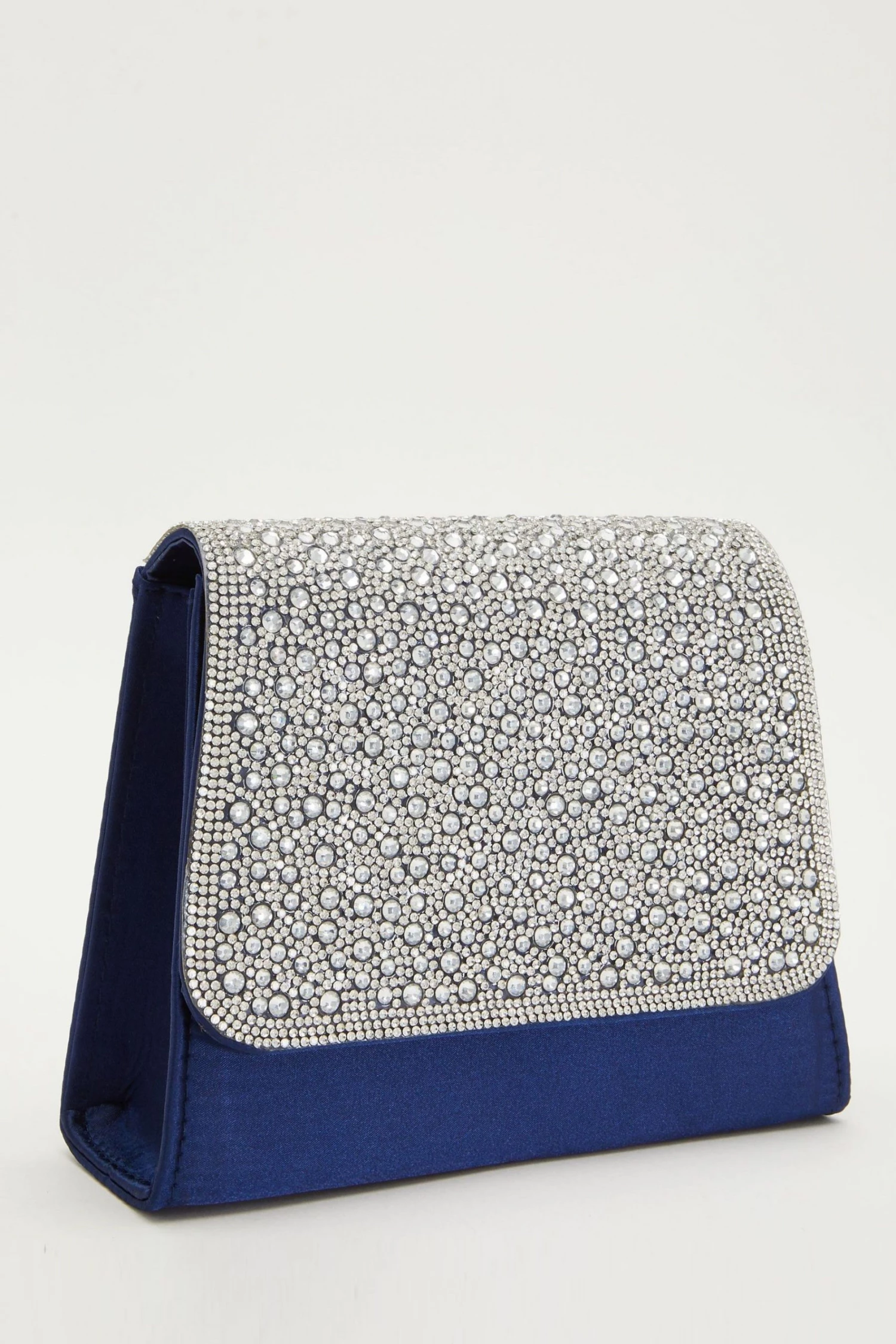 Quiz Blue Shimmer Diamante Bag
