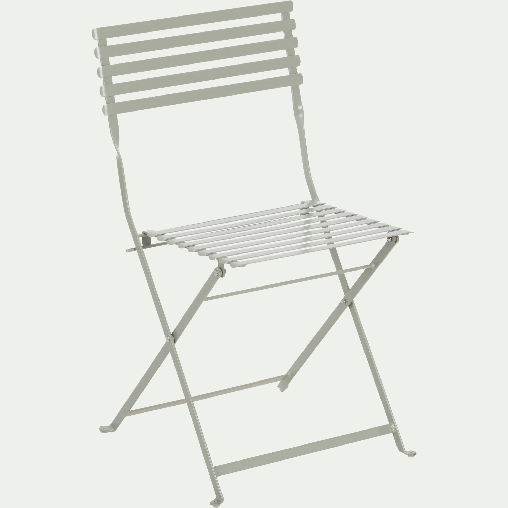 CERVIONE - Chaise de jardin pliante en acier - vert olivier