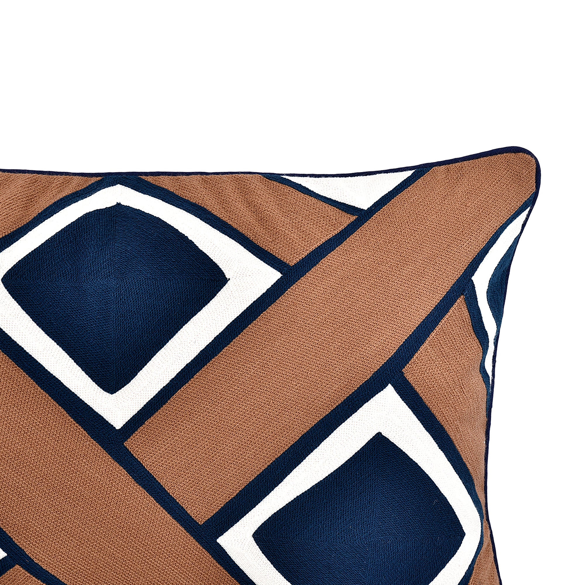 by fonQ Flint Sierkussen 40 x 60 cm - Bruin / Blauw