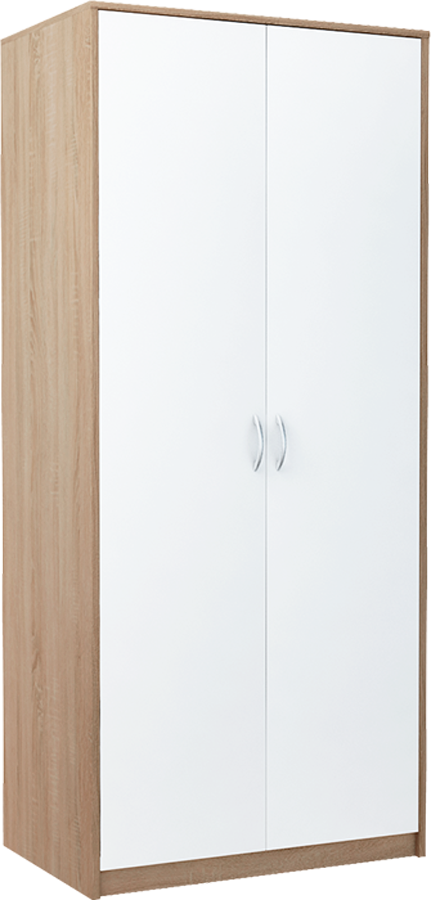 Szafa Dwudrzwiowa Sz05 Dąb Sonoma-Biały 193x85x55 cm Bestseller