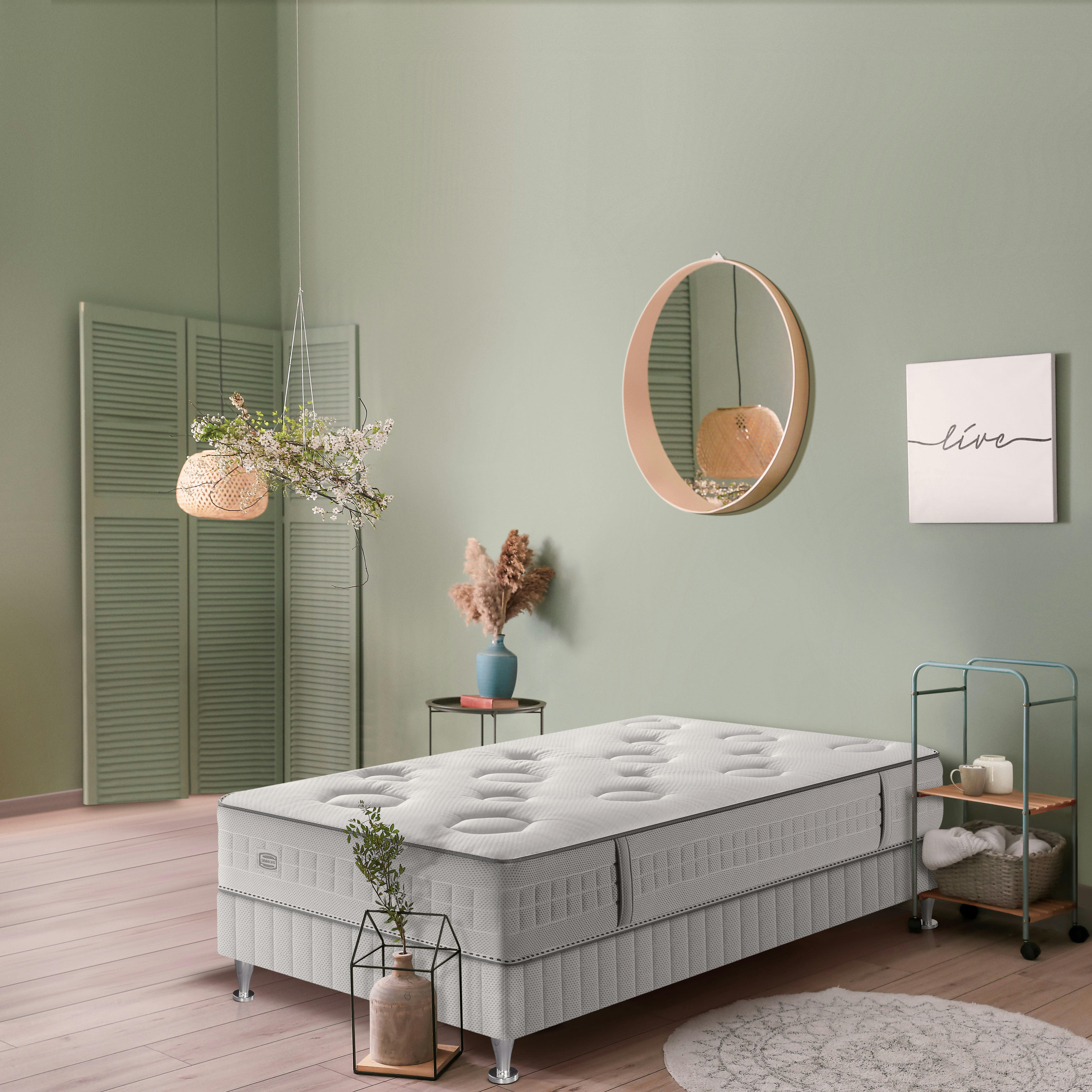 FLEXION - Matelas FLEXION 90x190, ressort ensachés, mi-ferme, H26