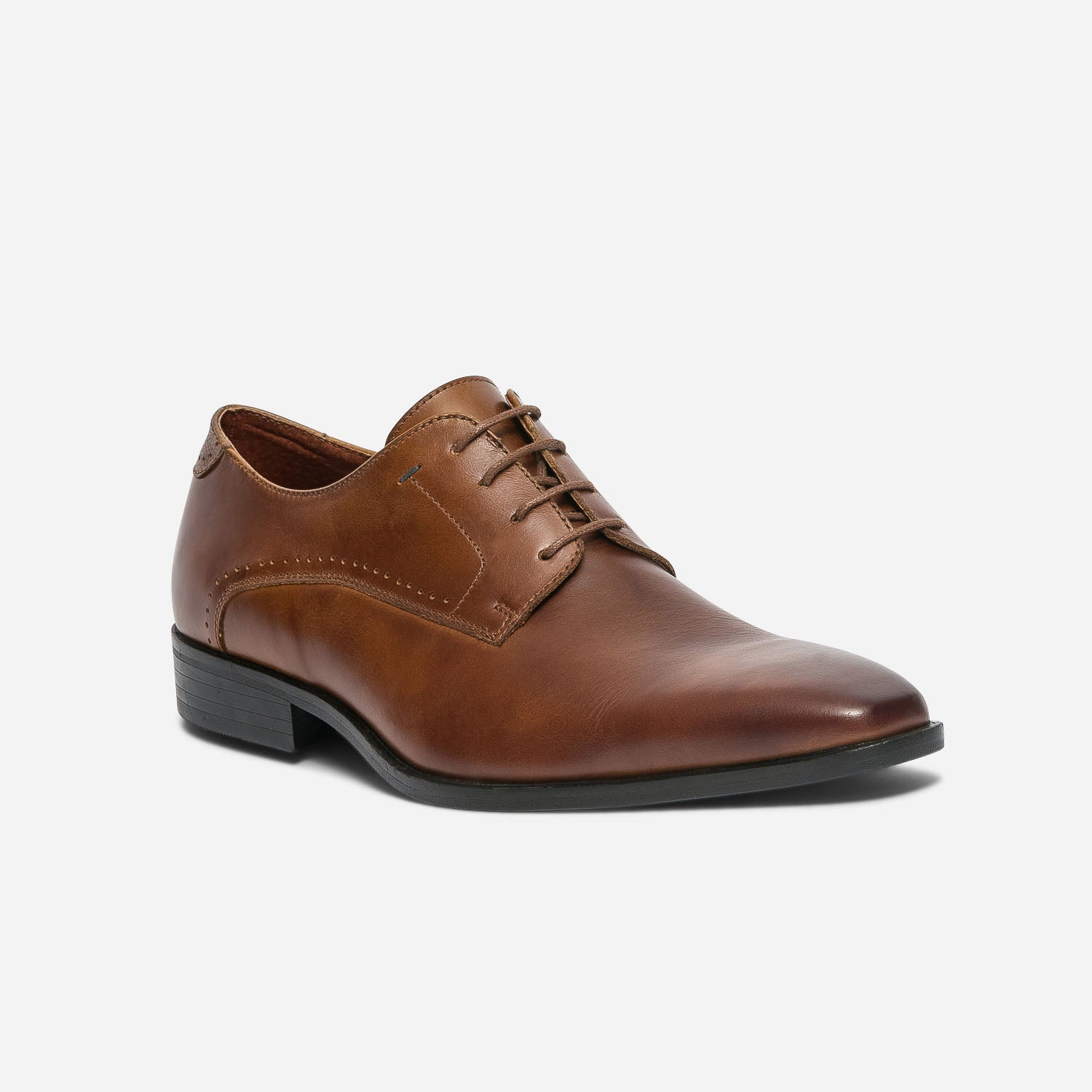 Derby cognac en cuir