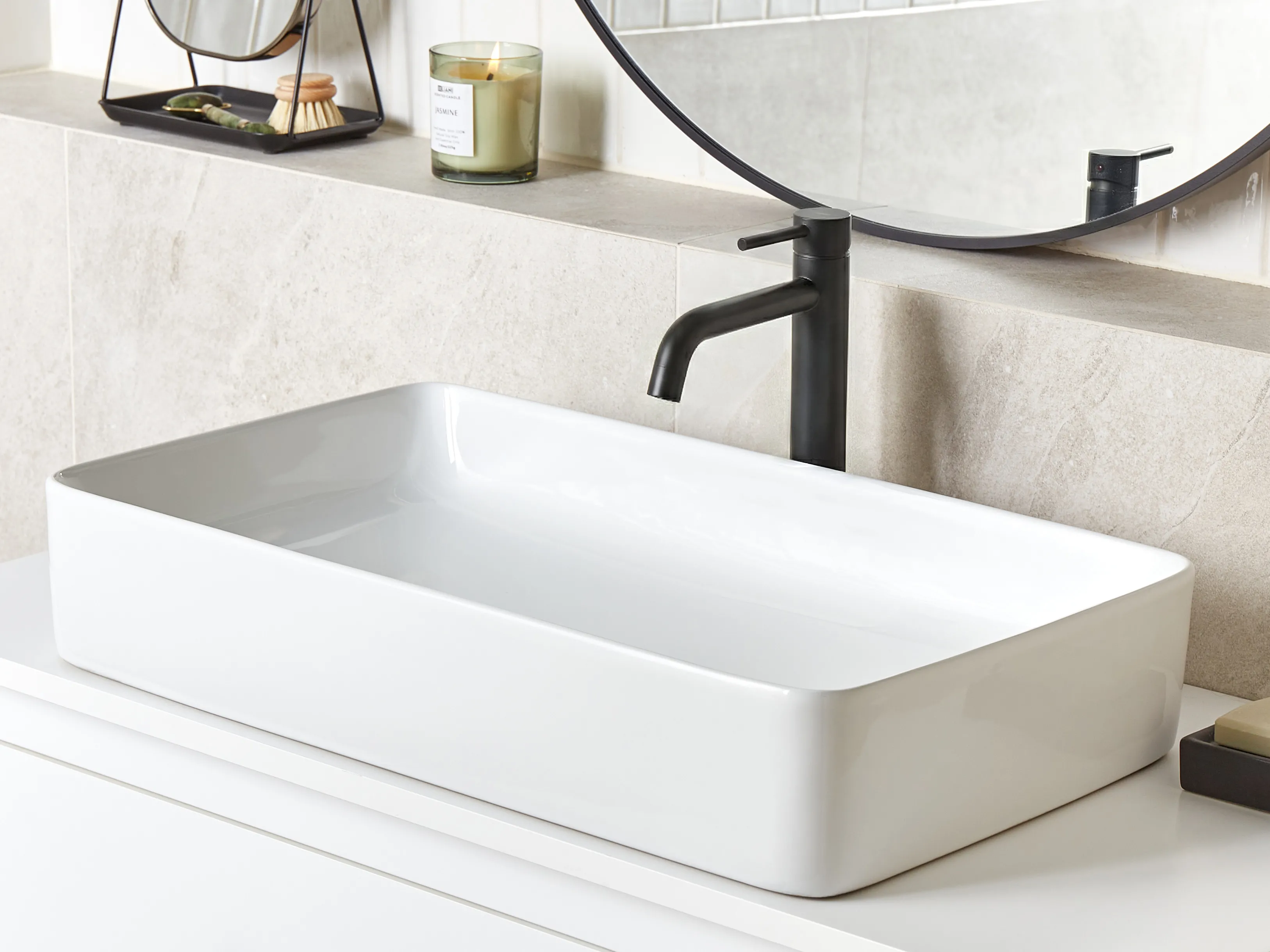 Countertop Basin ULUA 610 x 350 mm Ceramic White