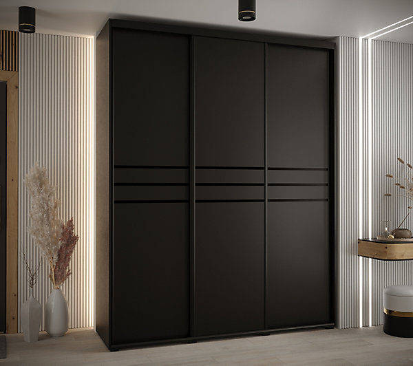 Armoire Davos 10 a portes coulissantes H. 235,2 x L. 200 x P. 60 3 portes