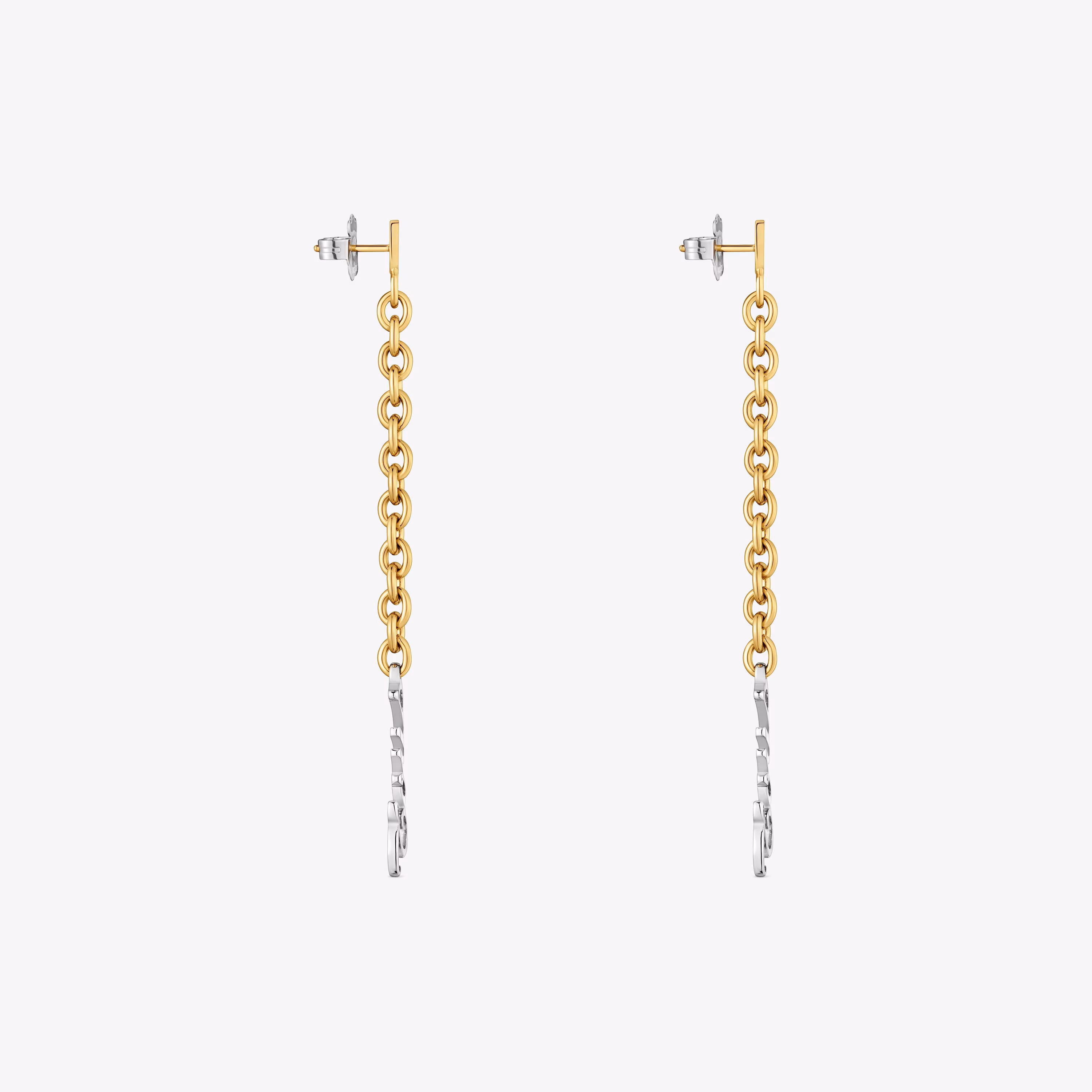 Pendientes largos de acero bicolor TOUS Charming