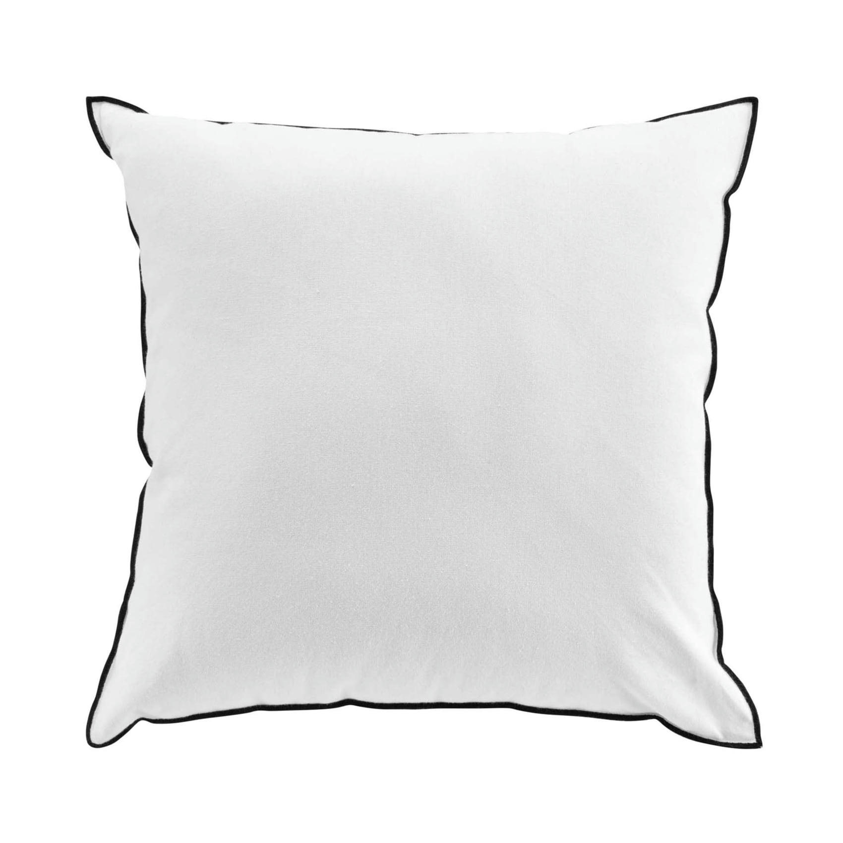 - Coussin avec surjet en coton recyclé blanc 50x50 cm