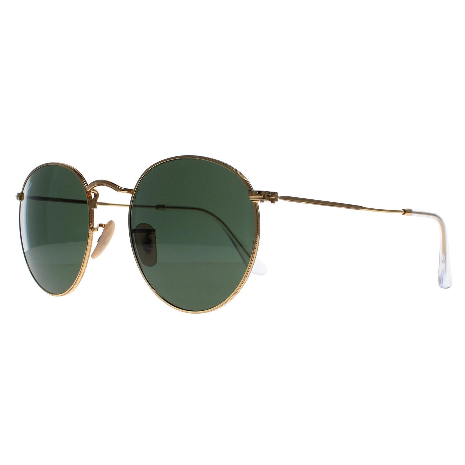 Ray-Ban Round Gold Green Sunglasses