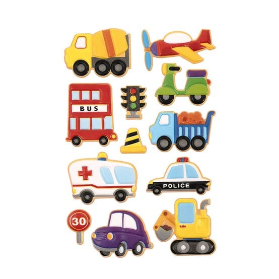 Transport Puffy Stickers
