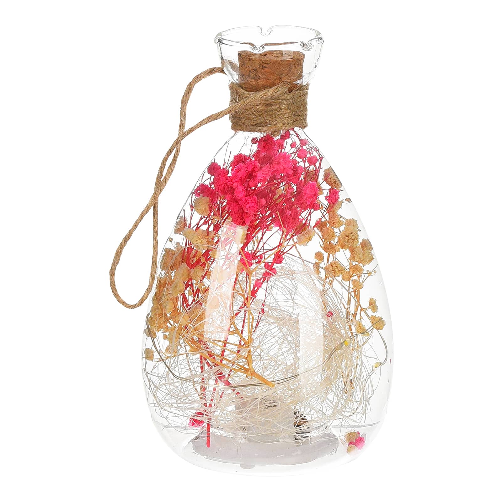 LED-Lichtobjekt Trockenblume Pink, ⌀ 7.5 cm, H 120 mm