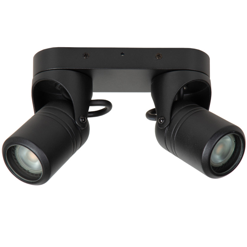 Spot extérieur Niort noir GU10 2 x 6 W LUCIDE