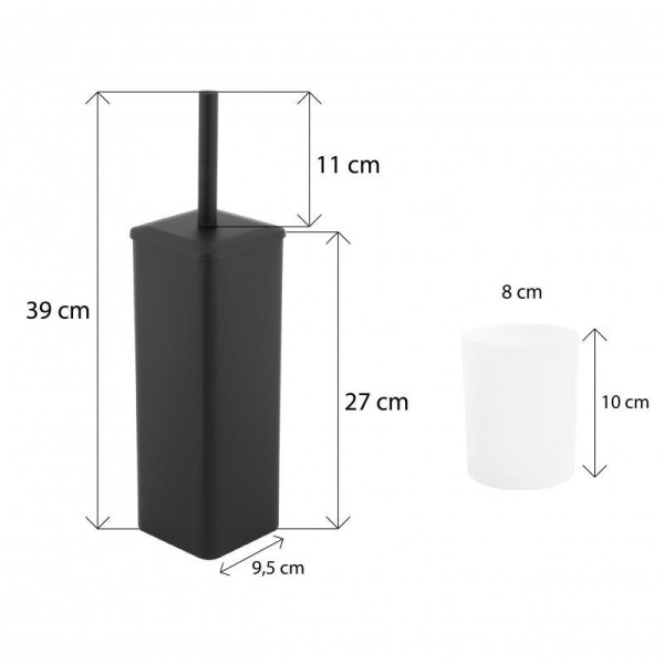 Szczotka FONTI Yoka Home do WC czarna mat stal loft