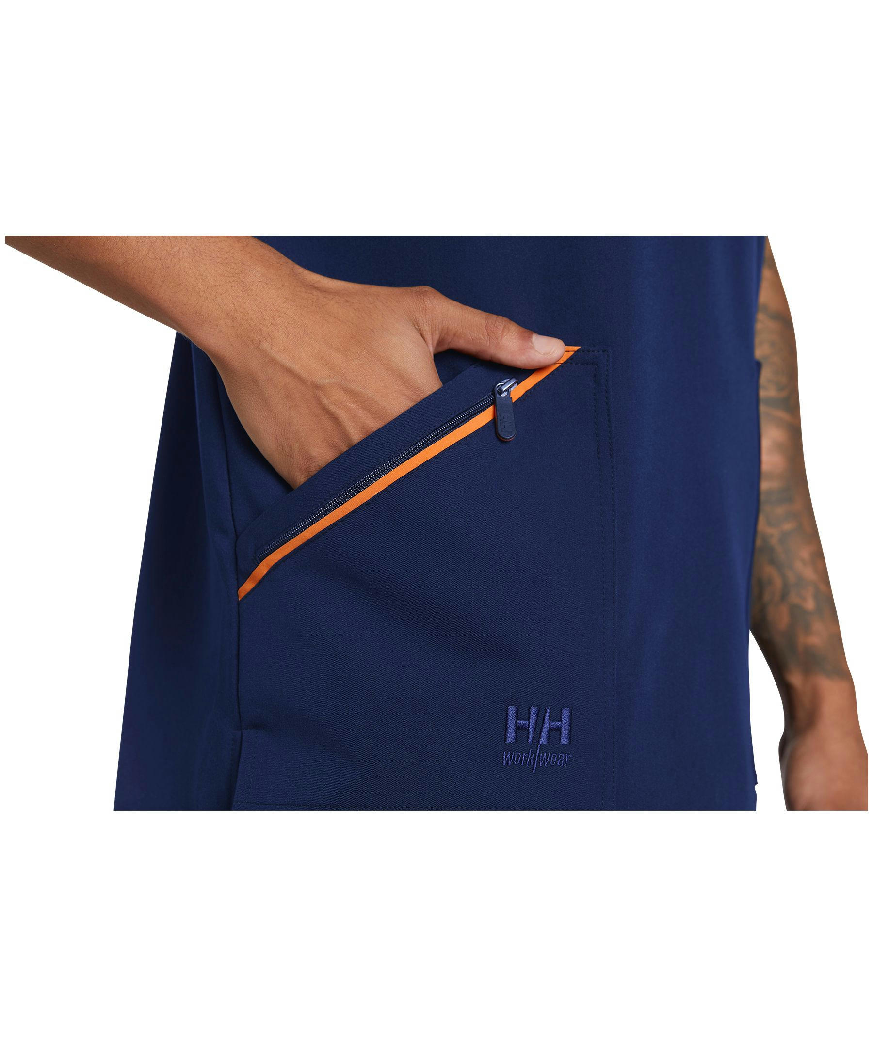 Helly Hansen Workwear Men's Back Pleat Stretch V-Neck Short Sleeve Scrub Top