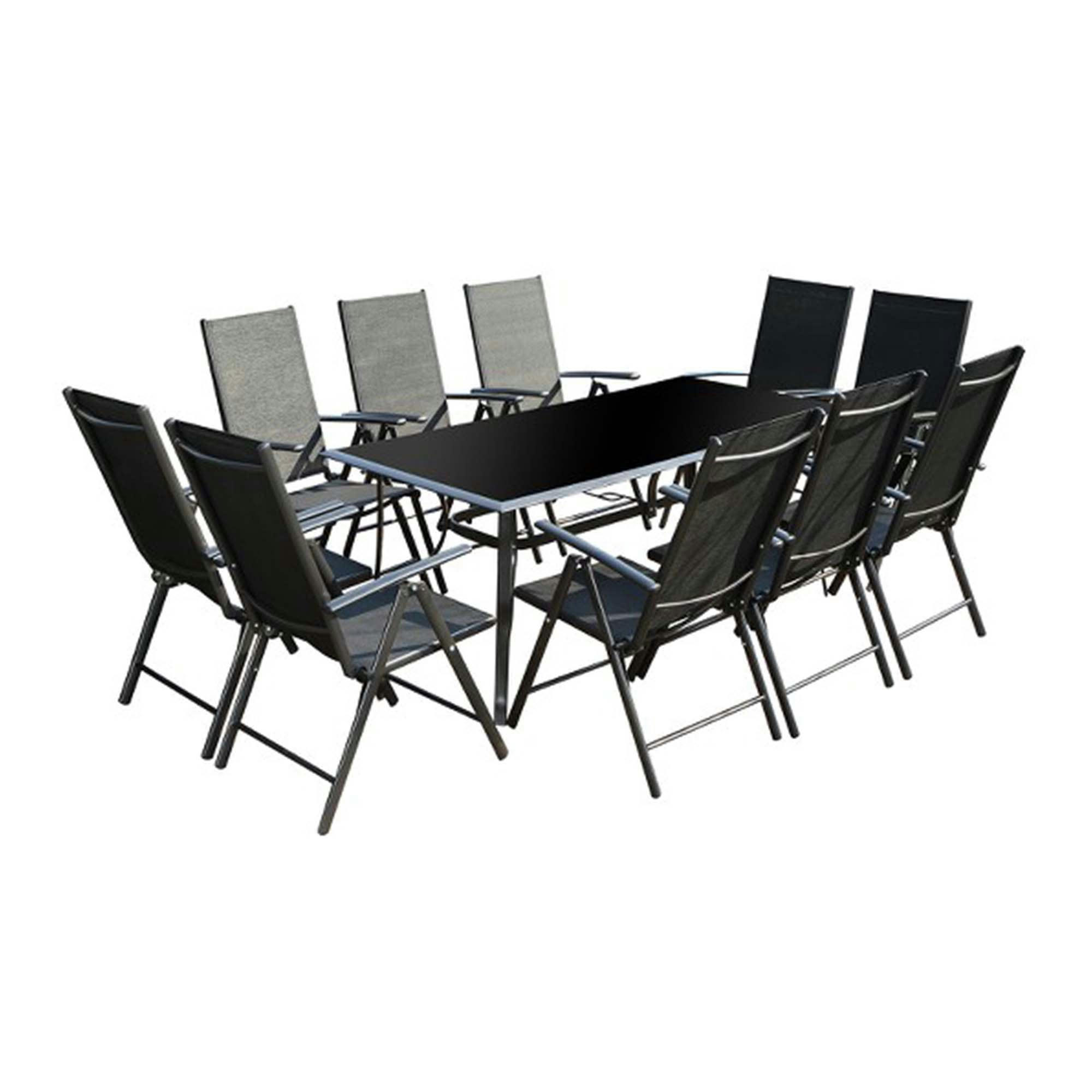 RIMINI - Table de jardin et 10 chaises en aluminium