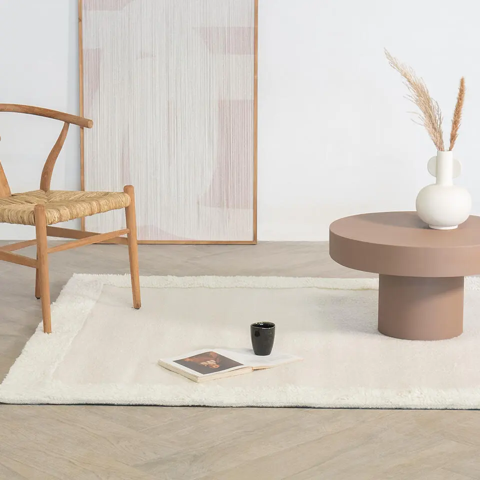 Vloerkleed Rechthoek - Beige Wol - 200x300x2cm - Norah