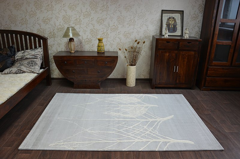 Dywan SCANDI 18281/652 - LISTKI szary krem 80x150 cm