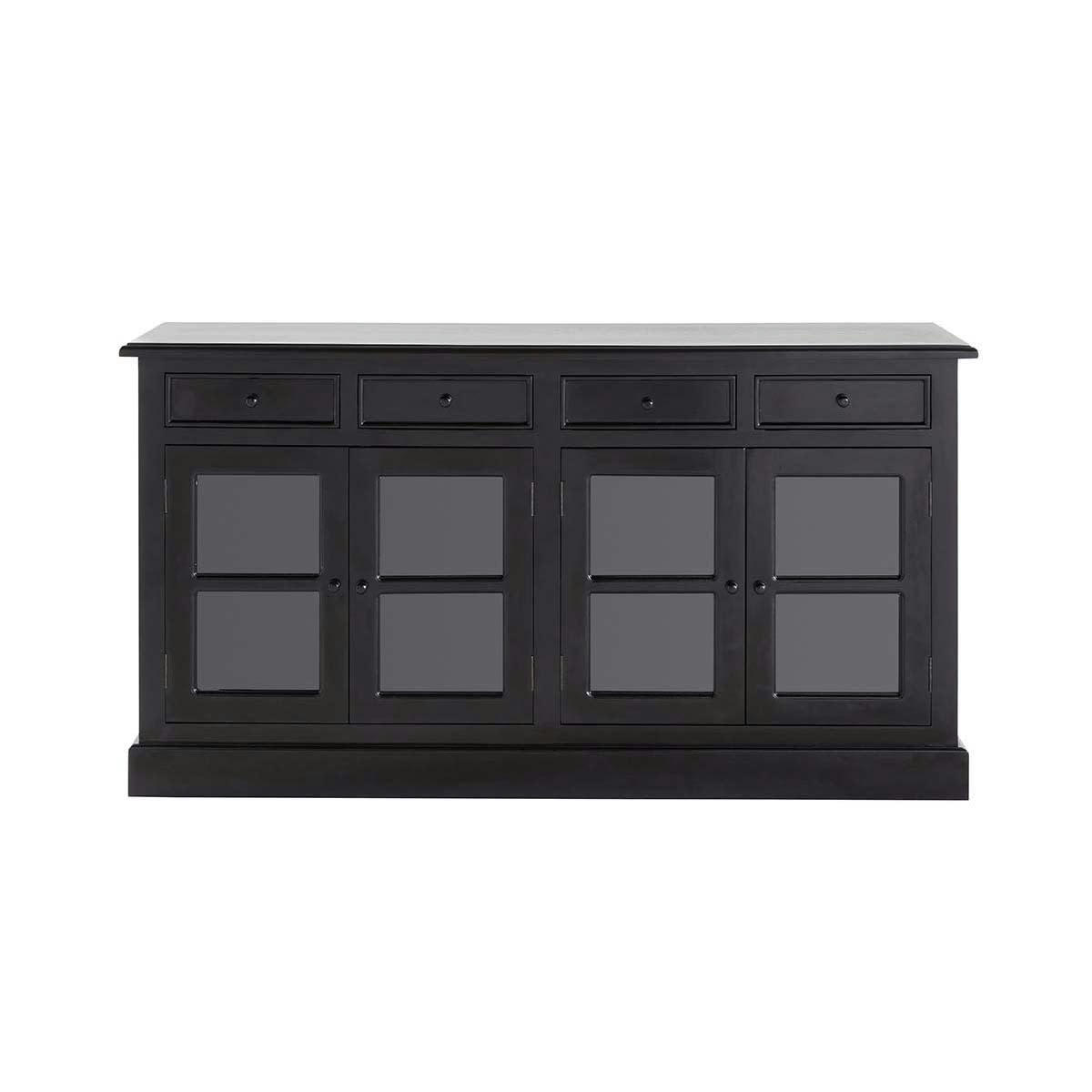 LONDRES - Buffet en acajou massif noir 160 cm