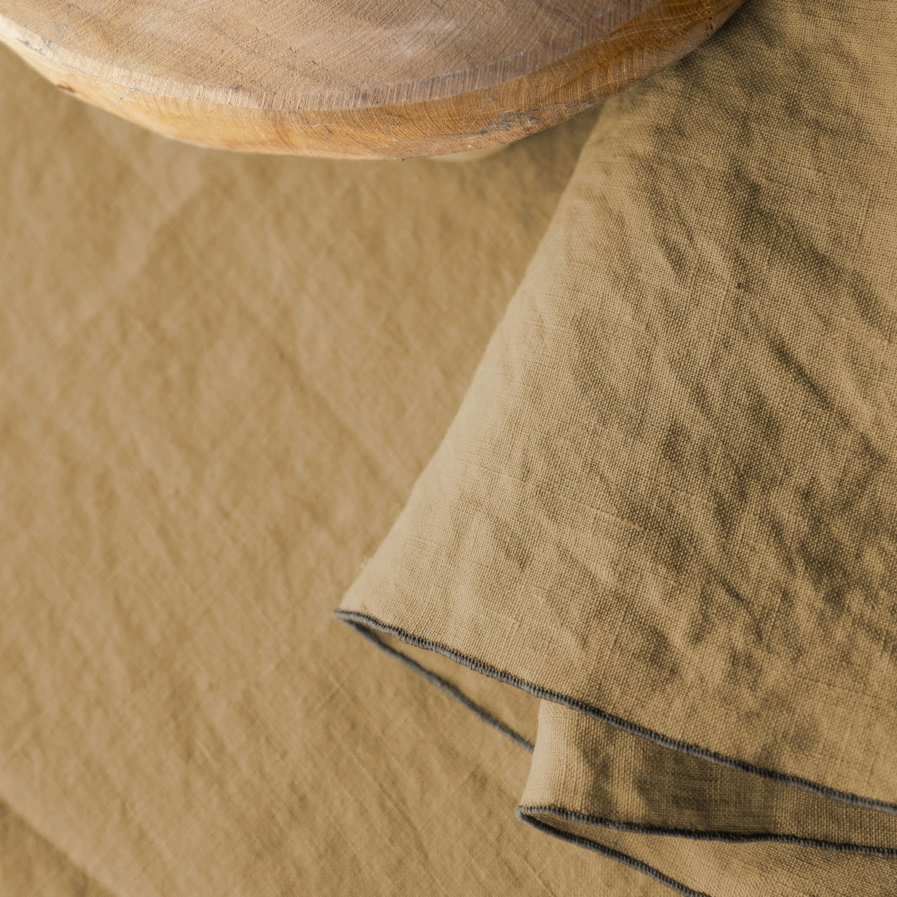 AUTOUR DU LIN - Lot de 2 serviettes de table en lin lavé 45x45cm Caramel