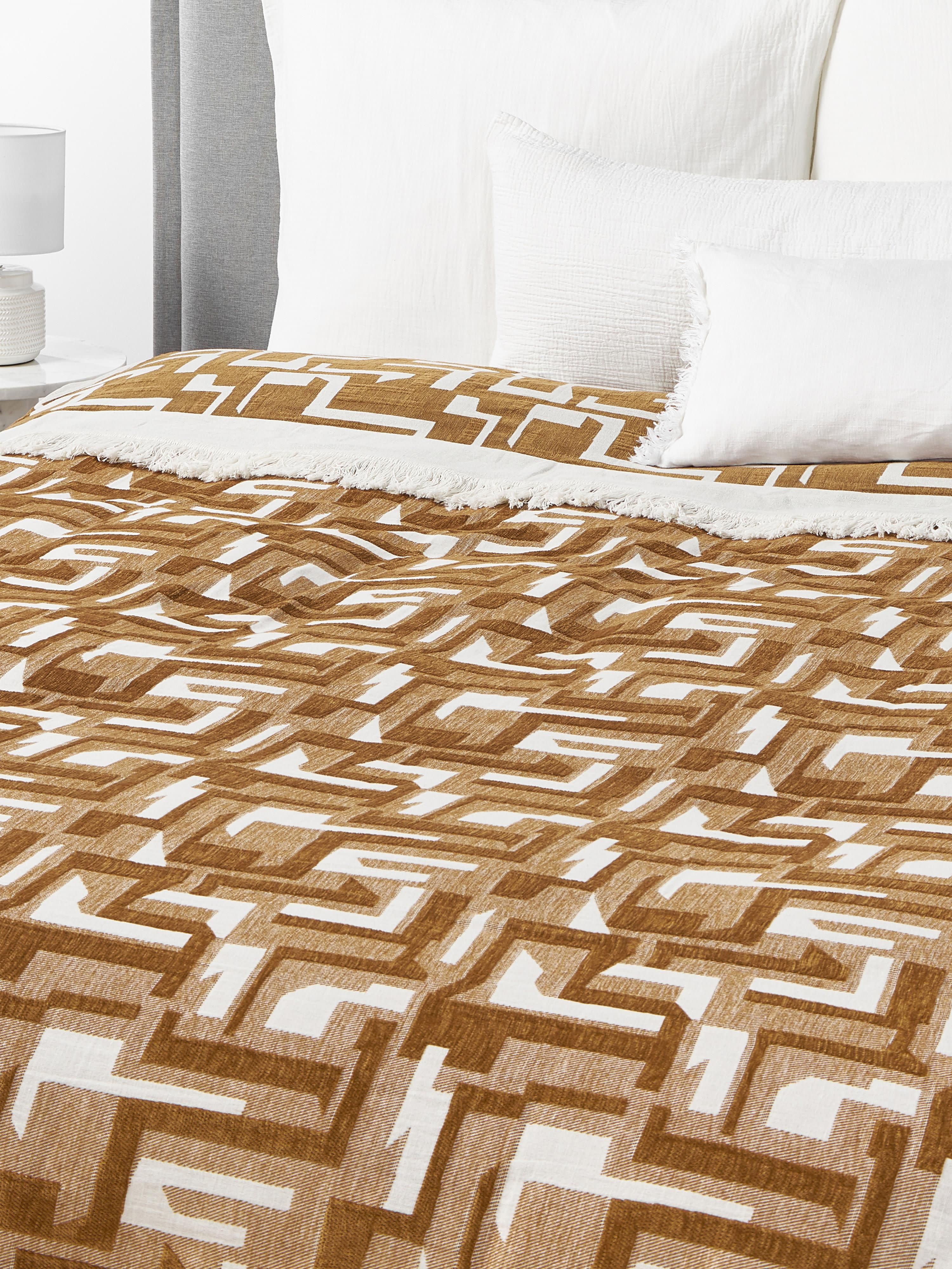 Jacquard-Tagesdecke Fran mit Fransenabschluss