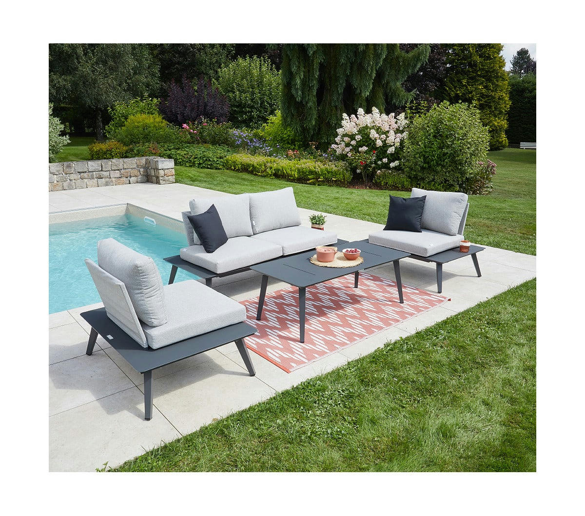 BORA BORA - Salon de jardin 4 places - en aluminium