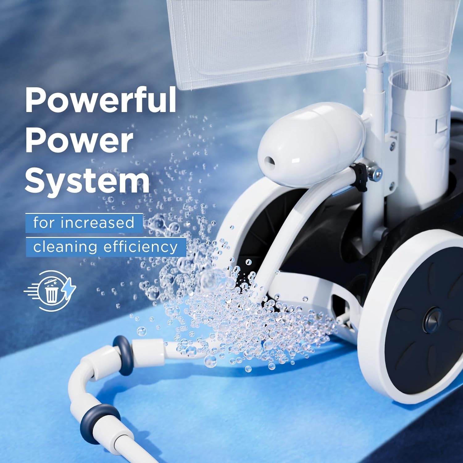 MAKHOON Upgrade Pool Pressure Side Sweeper: Professional Solution for Cleaning Your Swimming Pool (Four Wheels are Better Than Three) Need 1.5 Female Thread Pool Booster Pump Inlet  4 Bar Pressure