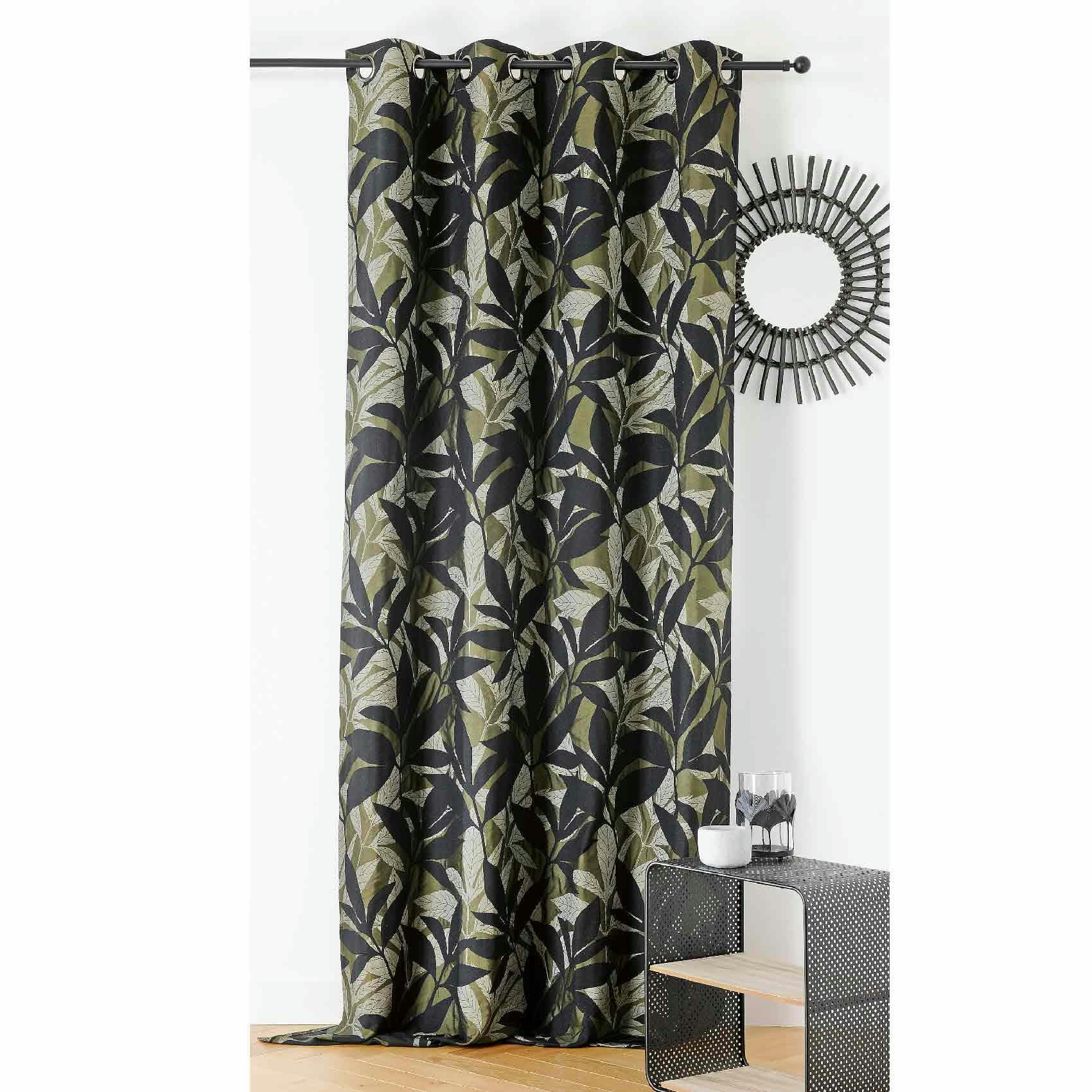 - Rideau d'ameublement aux feuillages exotiques