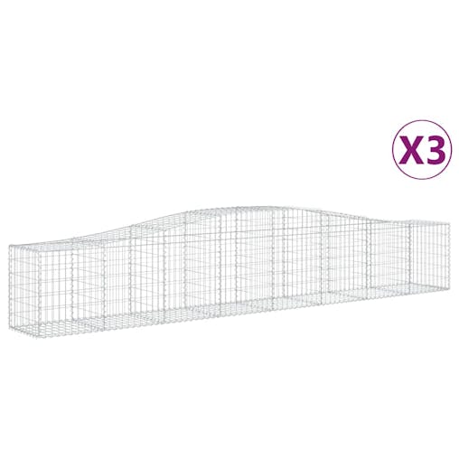 NNEVL Arched Gabion Baskets 3 pcs 400x50x60/80 cm Galvanised Iron