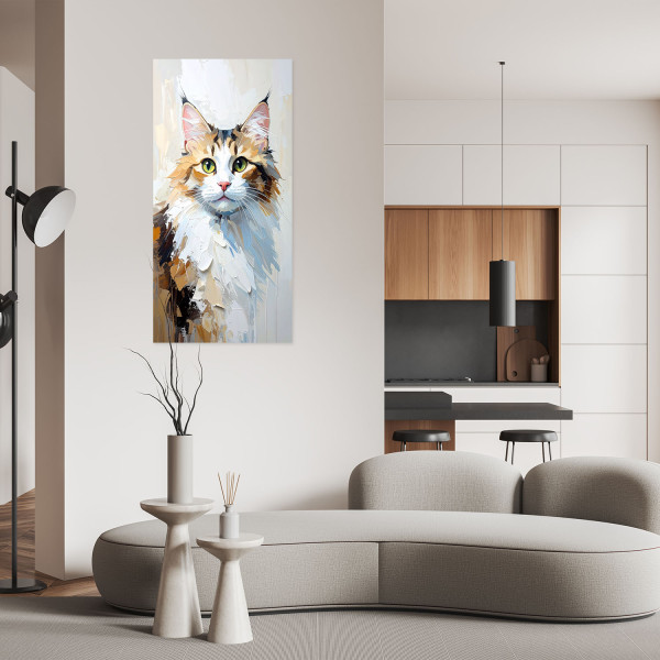 Naklejka na ścianę do salonu sypialni Feeby Kot Zwierzę 40x80