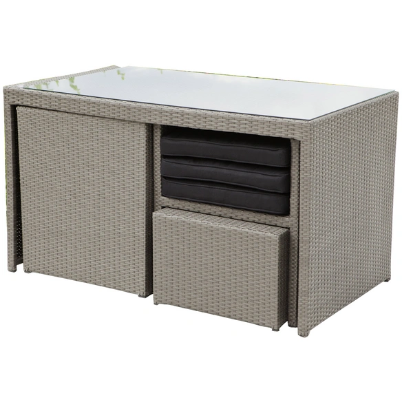 Gartenmöbelset »Merano«, 4 Sitzplätze, SicherheitsGlas/Kunststoff/Polyester, inkl. Auflagen