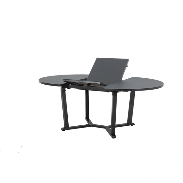 Ausziehtisch, ØxH: 140 x 78,5 cm, anthrazit