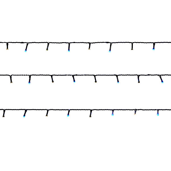 Guirlande lumineuse LED intérieure blanc froid/bleu câble vert 8 fonctions 20 m
