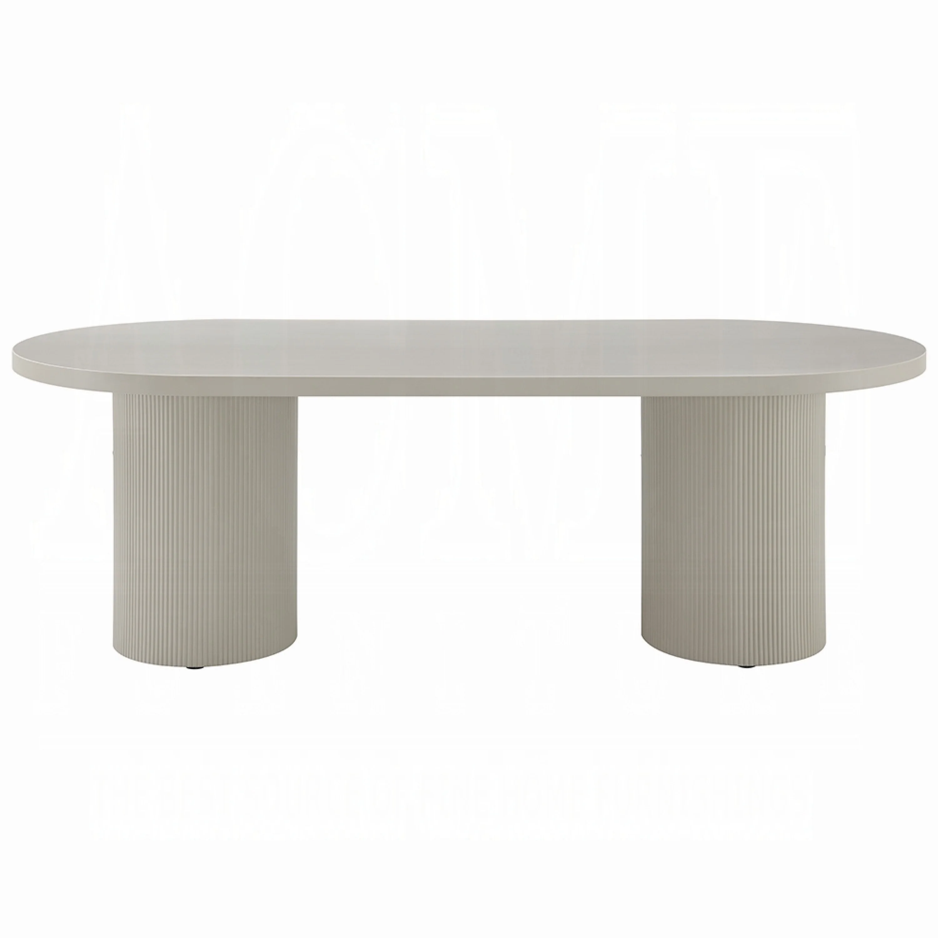 Liela Oval Dining Table, Double Pedestal Base, Bone White 87 Inch