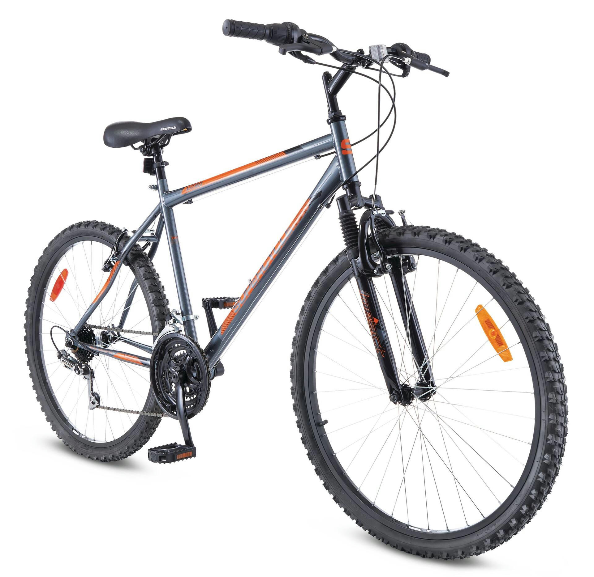 Supercycle Nitro XT Hardtail Mountain Bike,  26-in, Grey/Orange