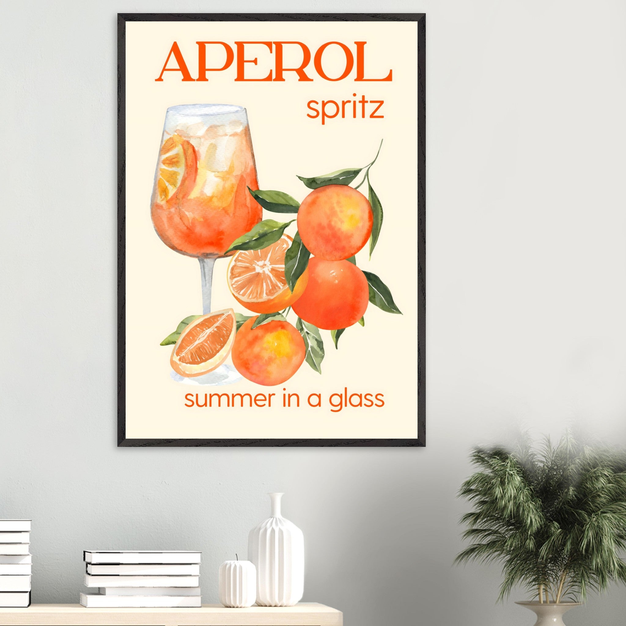 Artfulprints Poster Aperol Spritz - Summer in a glass  - 70x100 cm - Oranje