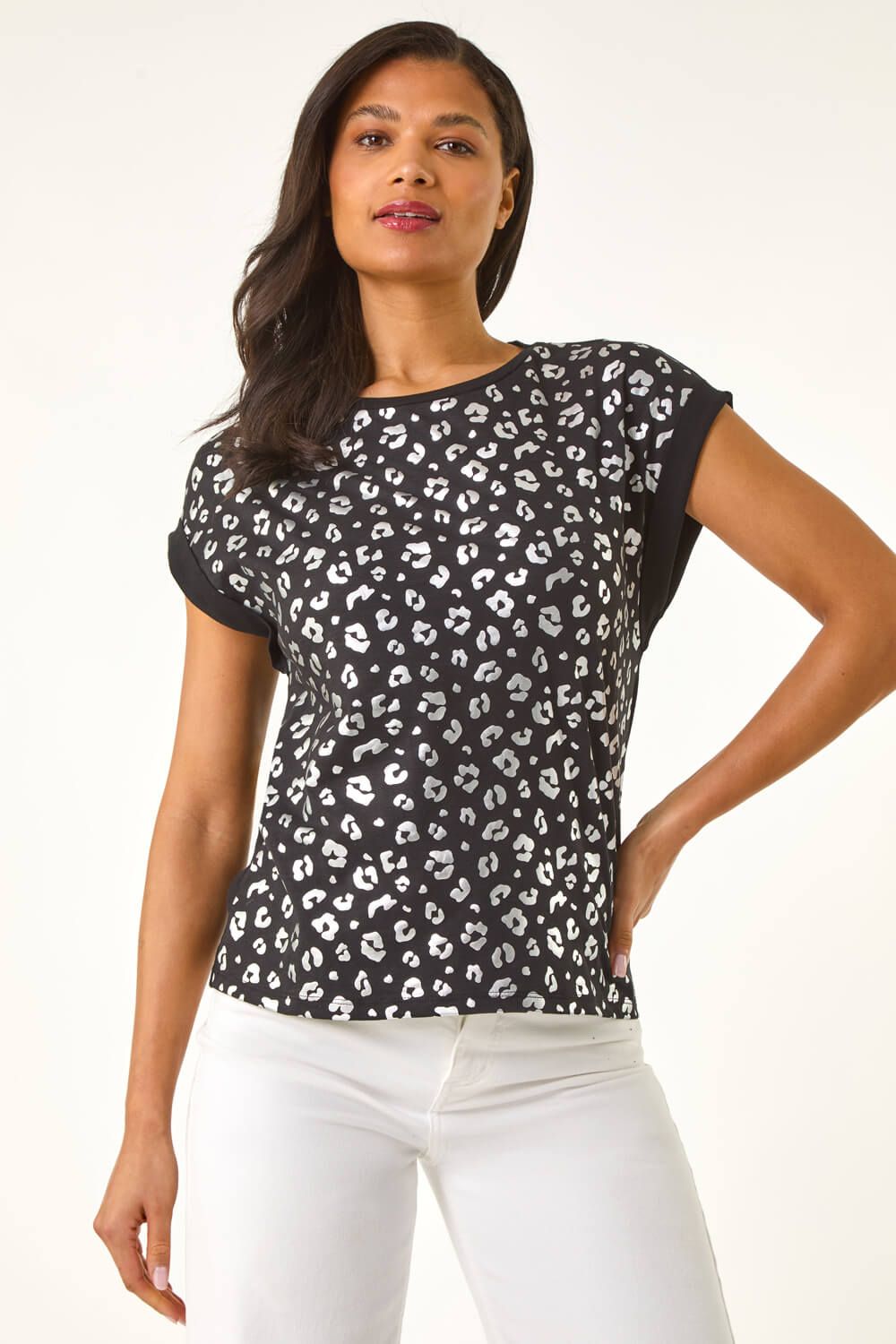 Roman Foil Leopard Print T-Shirt