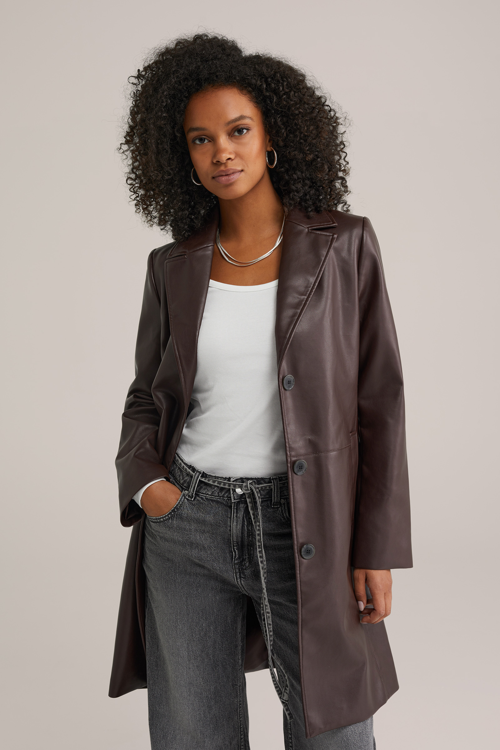 Dames jas van imitatieleer