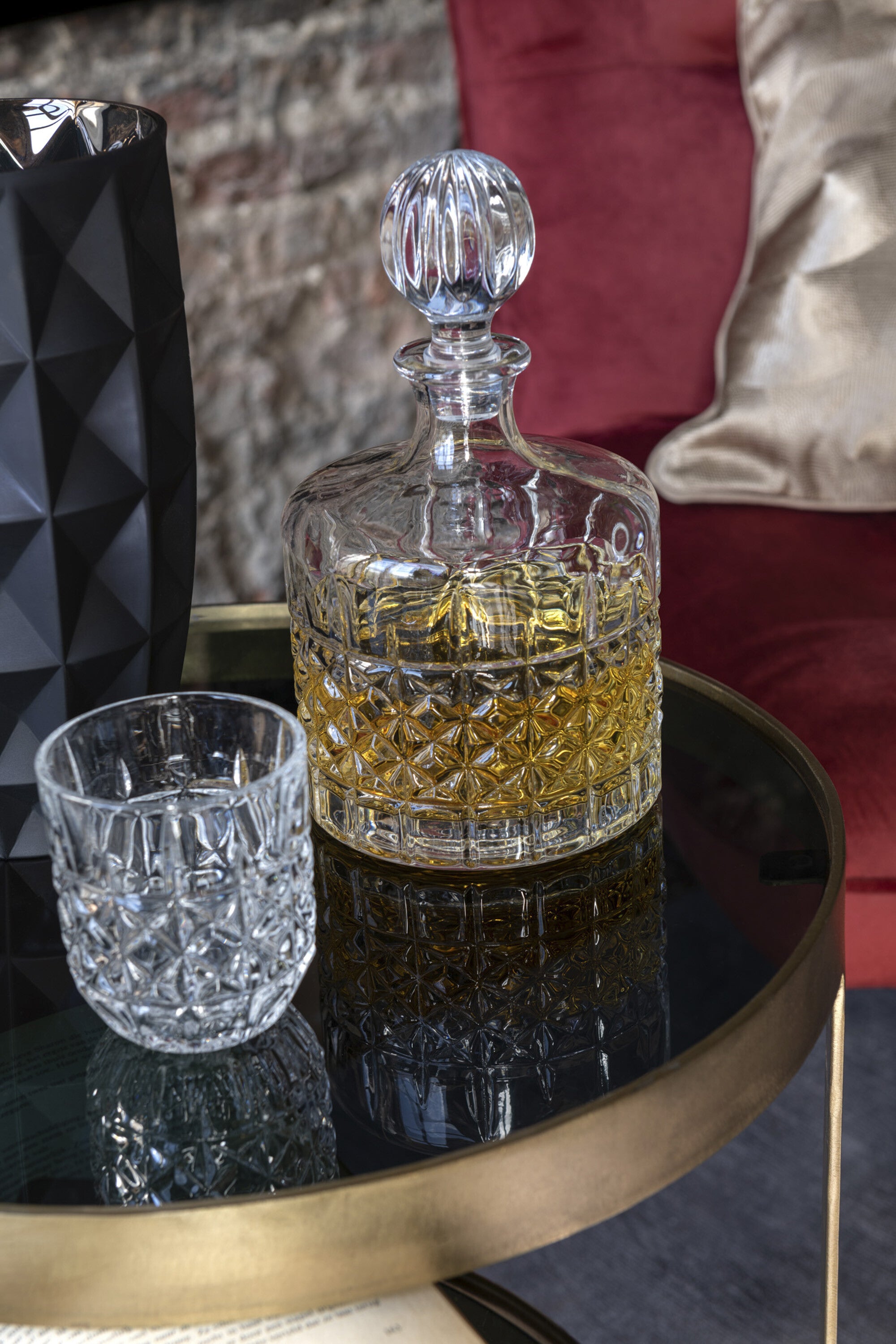 J-Line glas Whisky Lone - glas - transparant - giftbox - 4 stuks