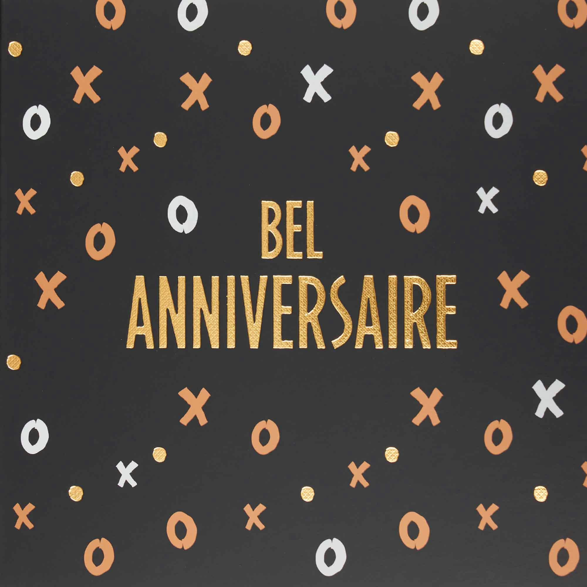 - Carte bel anniversaire lettres dorées