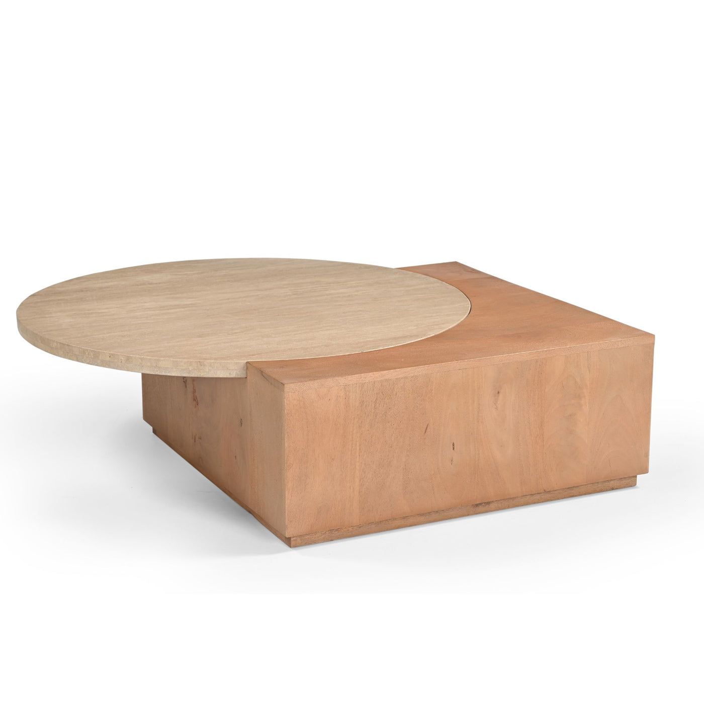 Starfurn Salontafel Numa - Organisch Hout/Travertin - 103x75x30cm