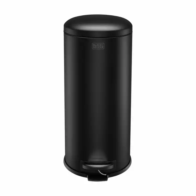 Black   Decker 30 Litre Dome Lid Pedal Bin - Black