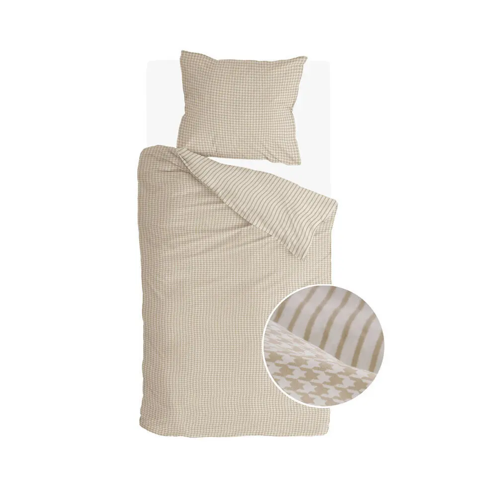 Walra - Dekbedovertrek Cozy Blocks - 140x220 cm - Zand