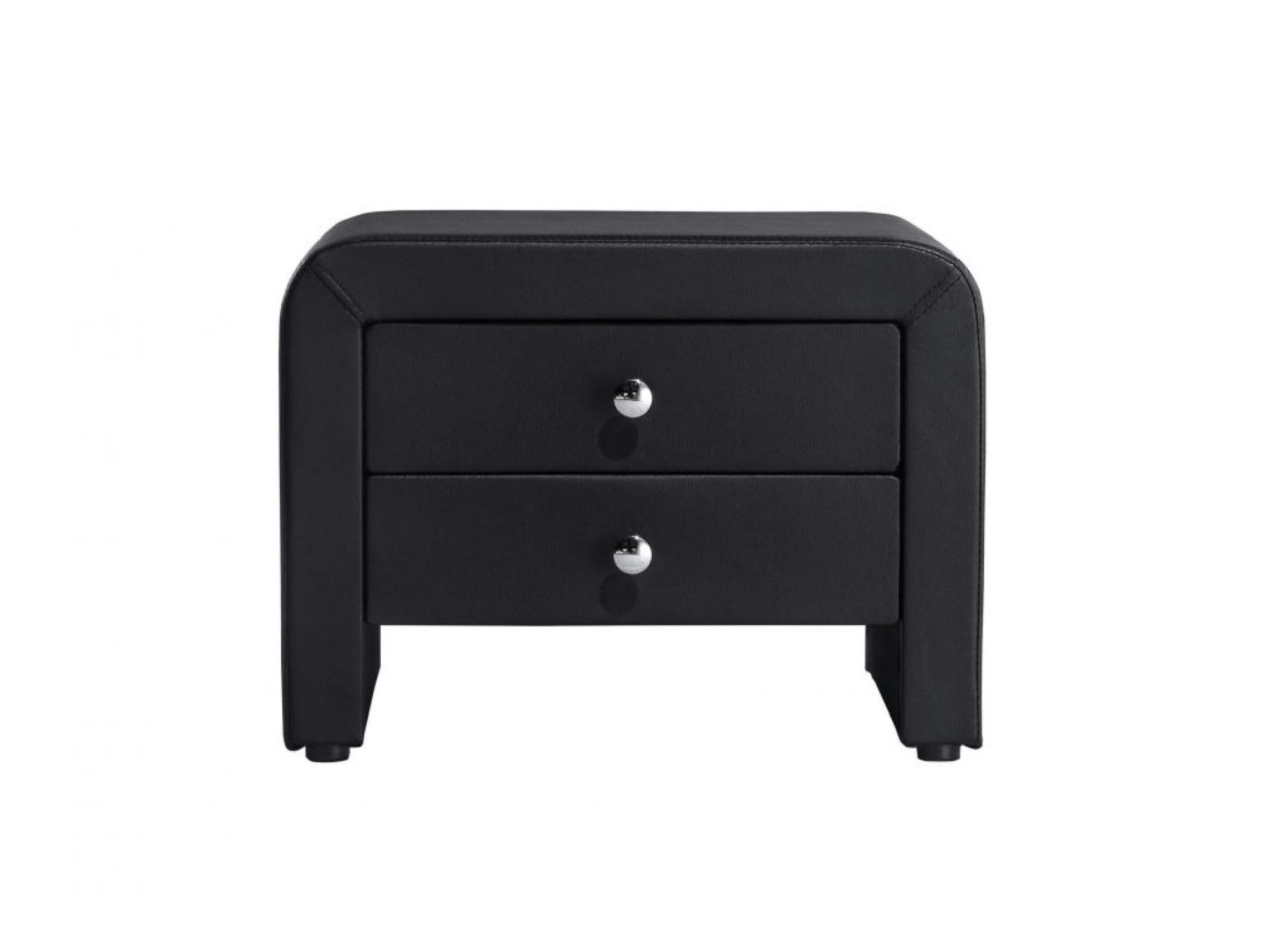 JOY - Table de chevet en simili noir