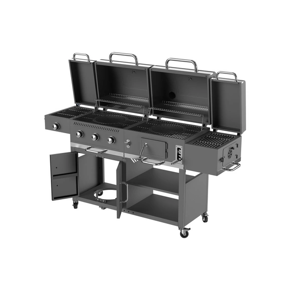 Holzkohle- und Gasgrill »Ottawa All-in-One«, LxBxH: 64 x 206 x 134 cm, schwarz