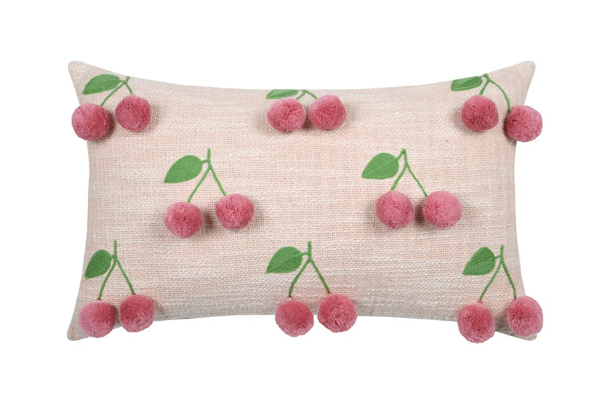 Poduszka ozdobna w wiśnie, CHERRIES, 30 x 50 cm