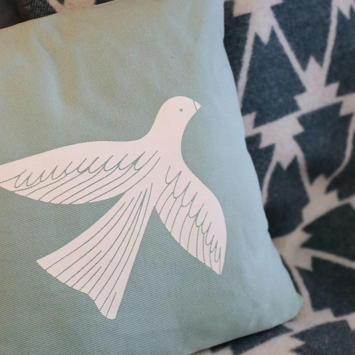 BAKEA - Housse de coussin coton Vert 40x40 cm