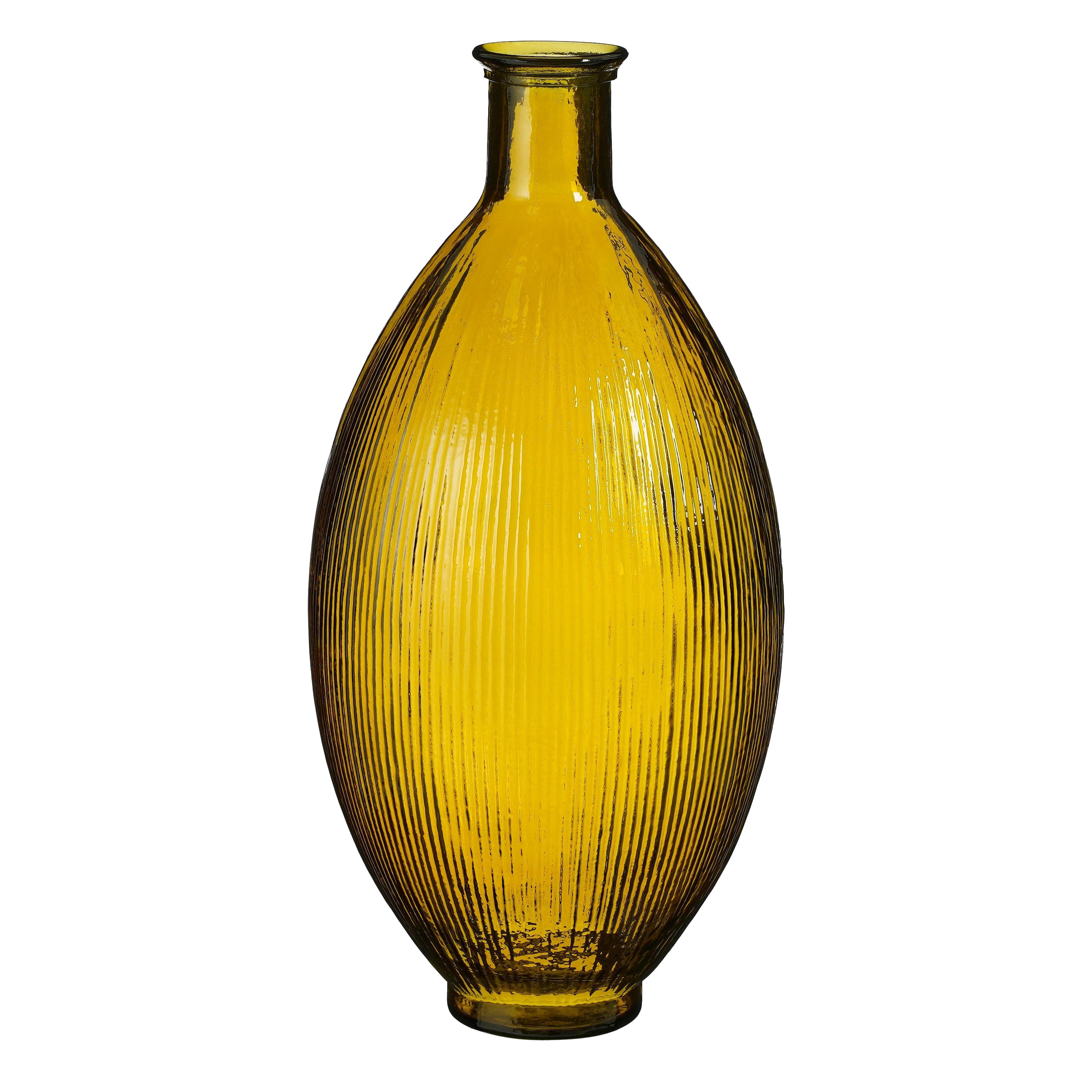 FIRENZA - Vase bouteille en verre recyclé ocre H59