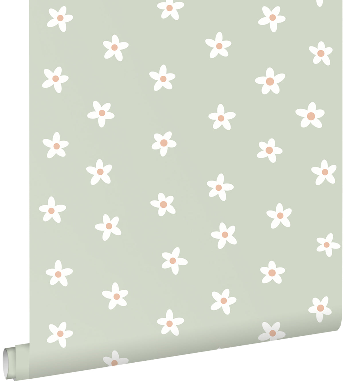 ESTAhome behang madeliefjes groen - 53 cm x 10.05 m - 131115