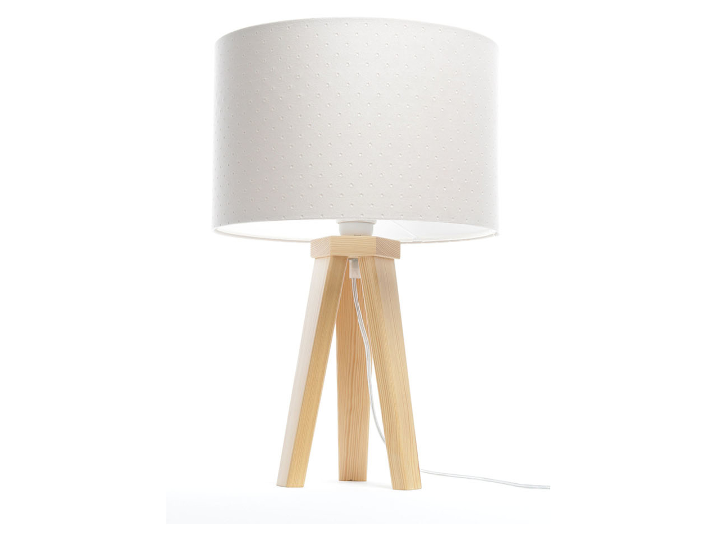 Lampa stołowa Jasmine bebe tkaninowa biała