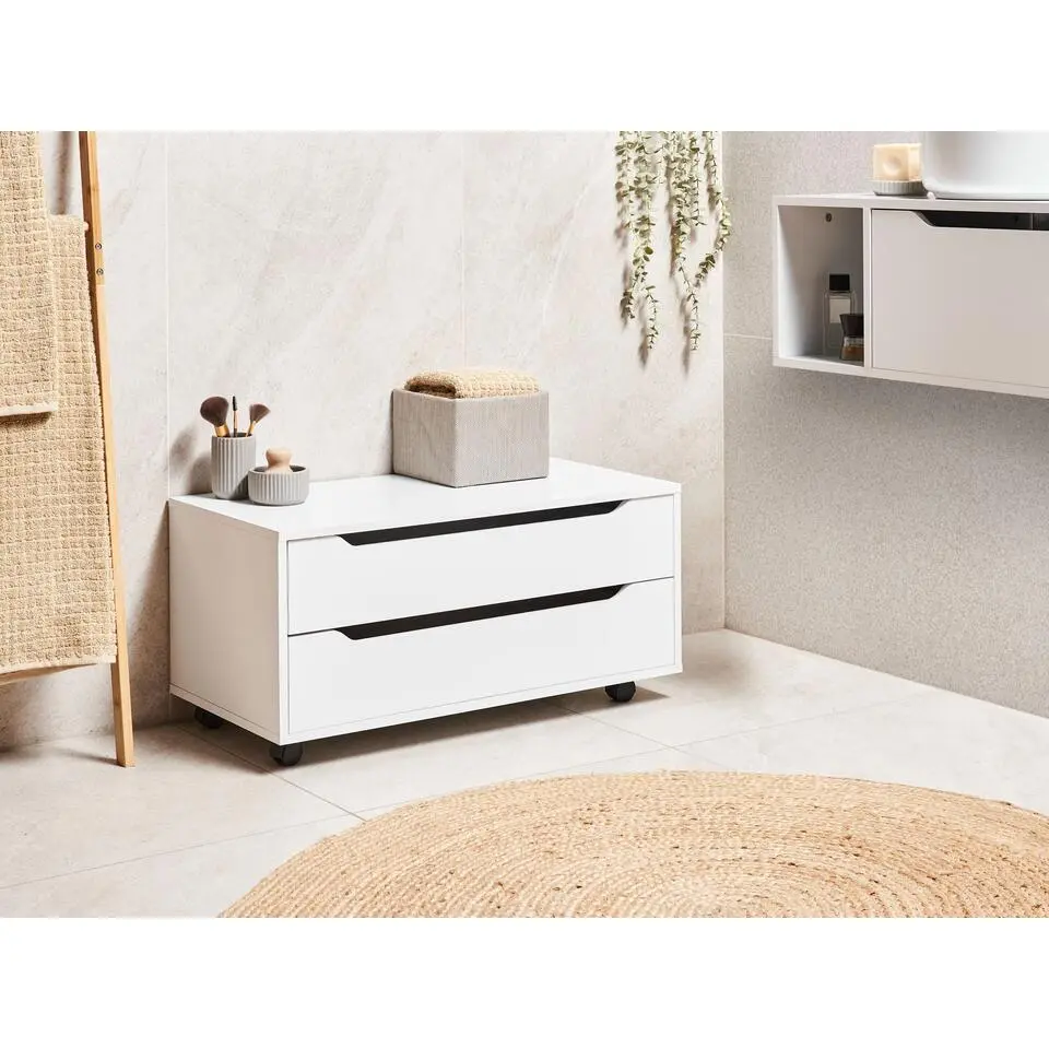 OSASCO - Badkamerkast met wieltjes - Wit - MDP